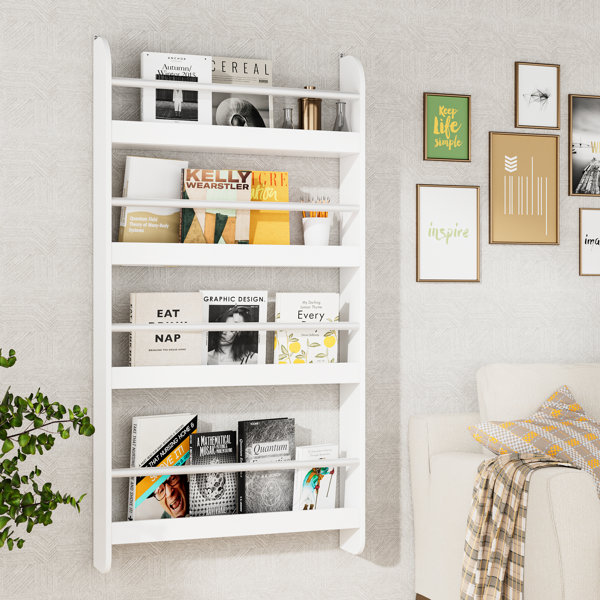 Childrens wall outlet mounted book rack